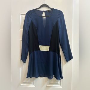 Elizabeth and James navy silk mini dress size xs